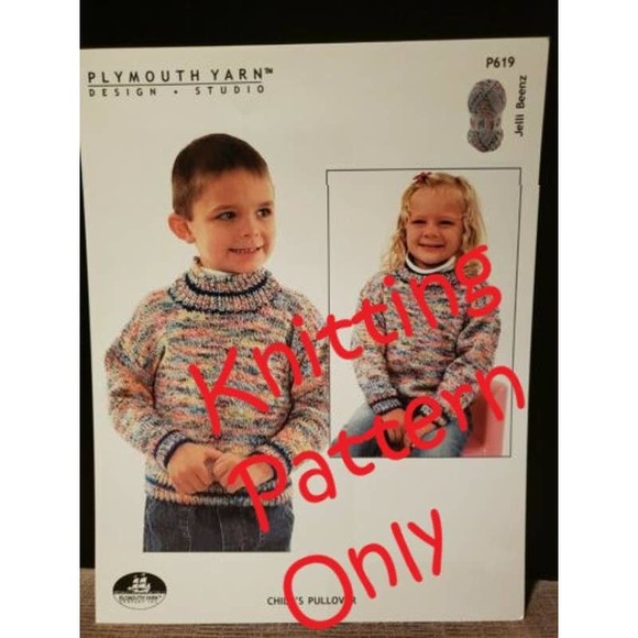 New Plymouth Yarn P619 Jelli Beenz Child's Pullover Sweater Knitting Pattern - Picture 1 of 3